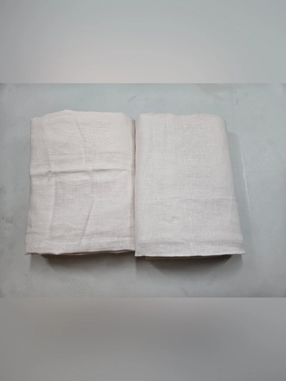 QUINCE Set Of 2 48x96 Heavyweight European Linen Curtains Sand 0175